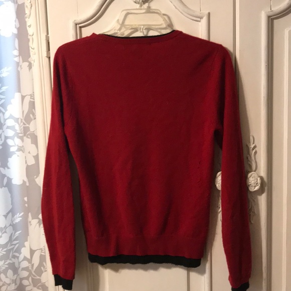 Small cashmere red crew neck sweater - Picture 5 of 5